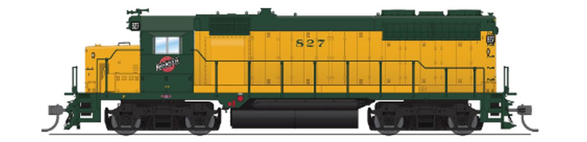 HO P4 GP35 Diesel CNW #840/grn&yel DC/DCC Sound - Emery Distributors