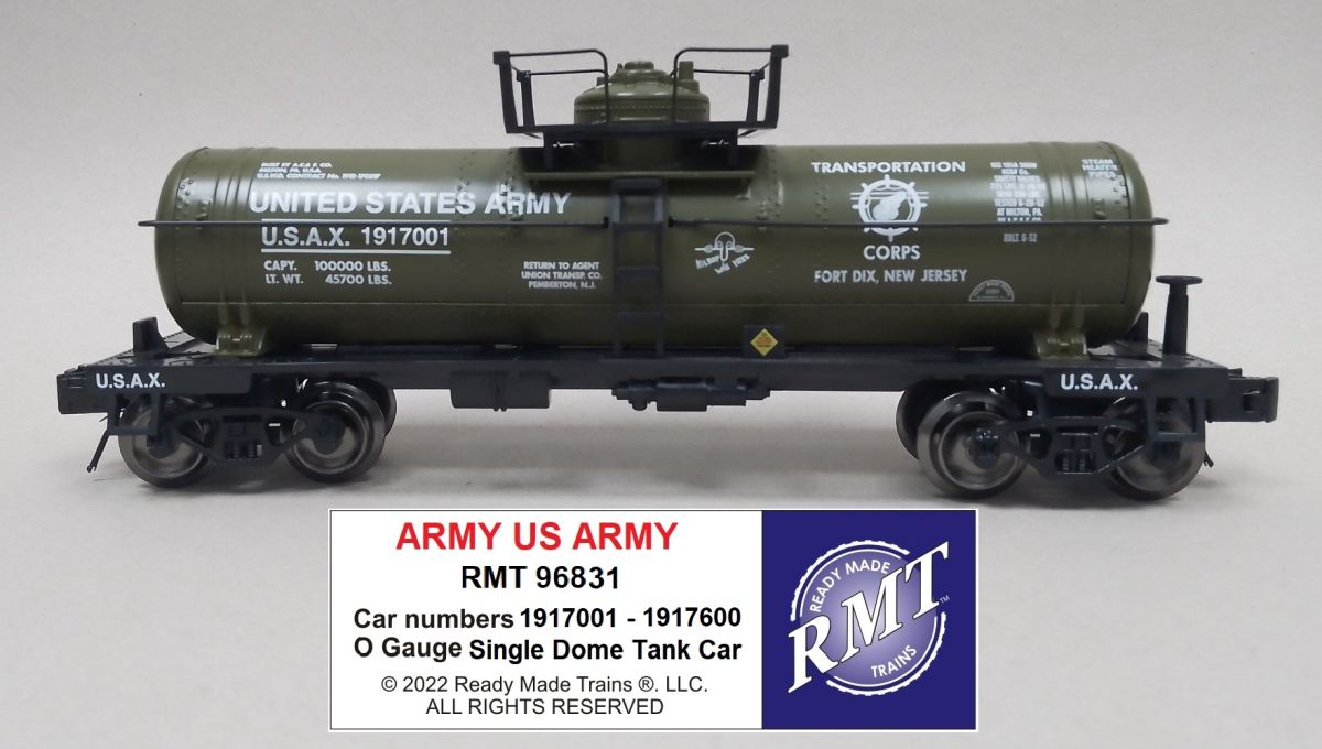 O Single Dome Tank Car US Army